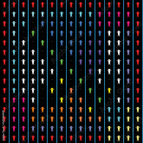 background character scale of thirteen basic colors