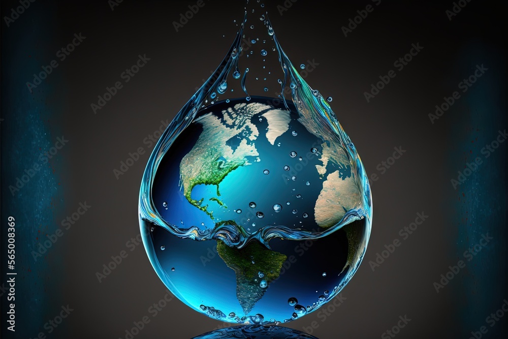 World water day. Globe Concept design for earth made of water