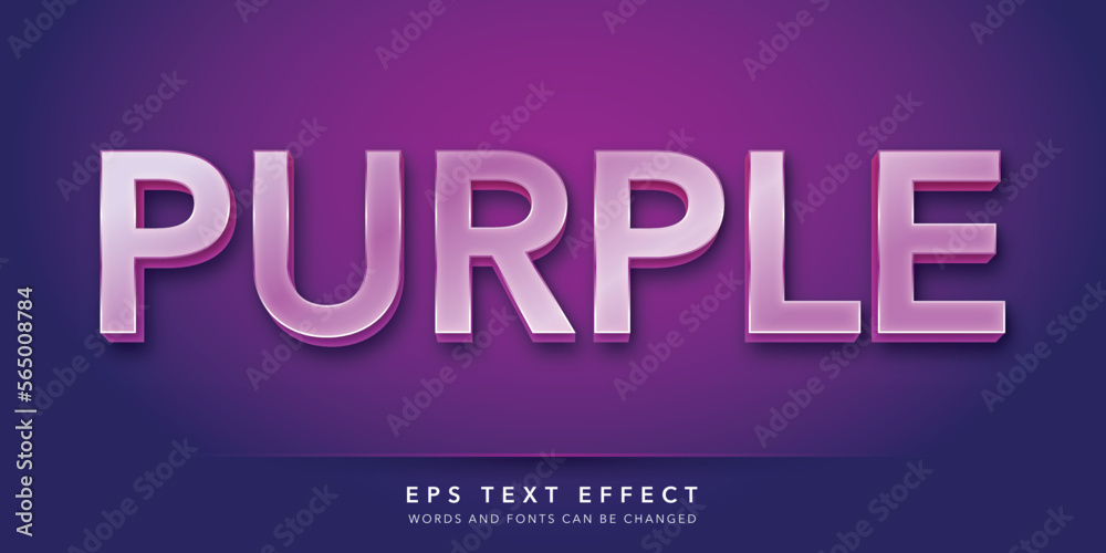 purple 3d editable text effect