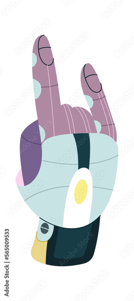 Robot hand showing gesture flat icon Robot hand showing gesture flat icon