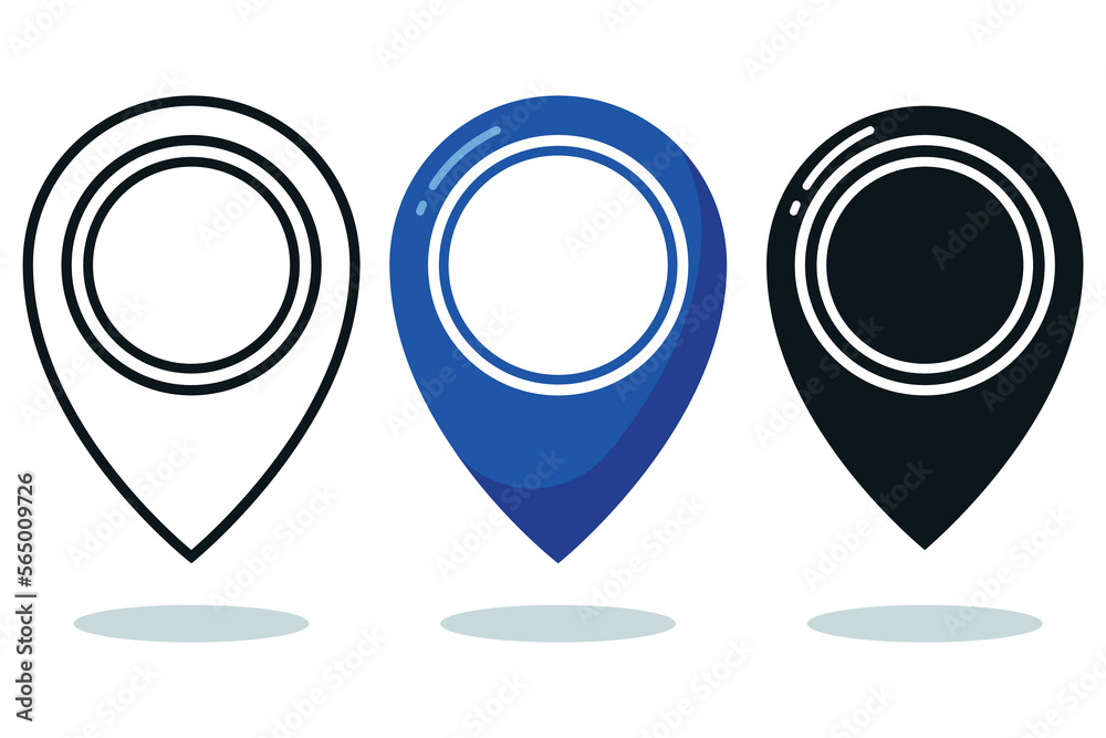 Location Pin In Flat Line And Glyph Style Location Pin In Flat Line And Glyph Style