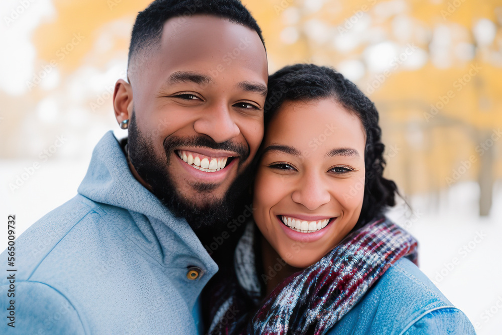 Happy couple smiling outdoors in the mountains Happy couple smiling outdoors in the mountains