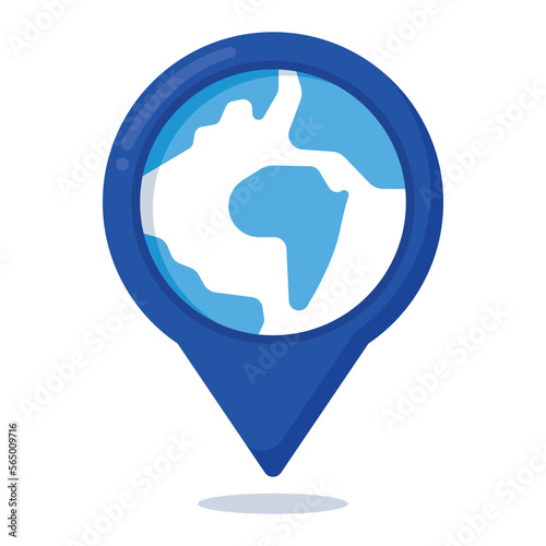 Location Pin With Circle Earth