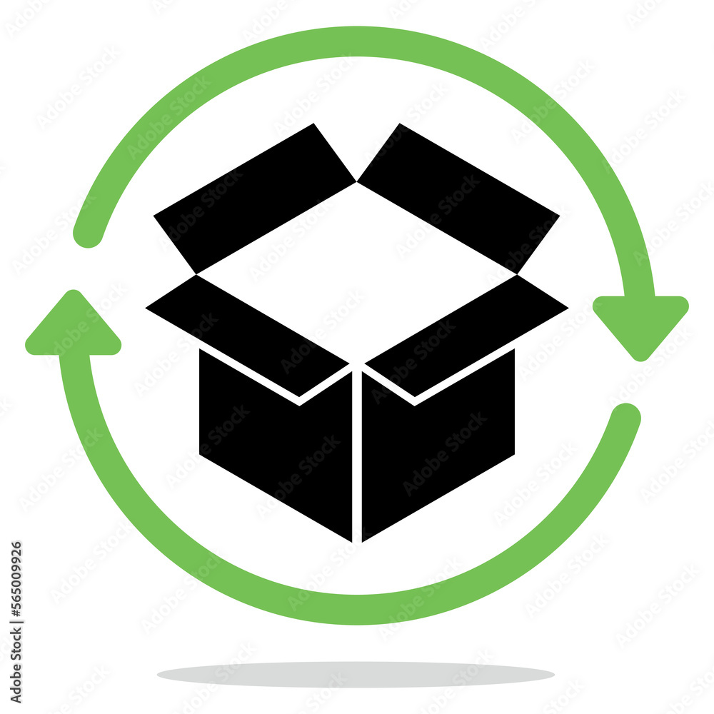 Recycle Sign Around Cardboard Box Recycle Sign Around Cardboard Box