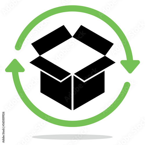 Recycle Sign Around Cardboard Box