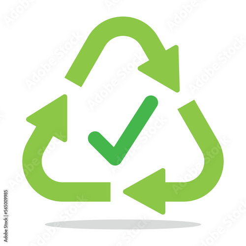 Recycle Sign With Check Mark