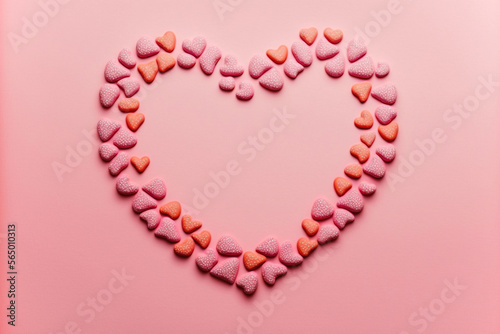 pink heart shaped on white background
