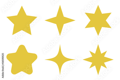Set Of Six Different Style Stars