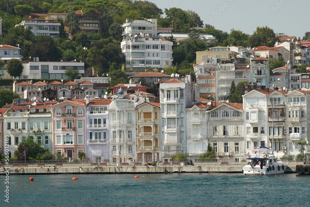 Buildings in Bosphorus Strait Side of Istanbul, Turkiye