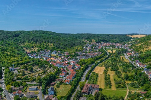 Lauda im Taubertal im Luftbild - Ausblick auf dan Ortsteil Oberlauda