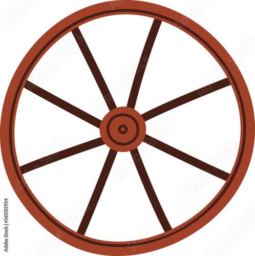 Wooden wheel for move flat icon