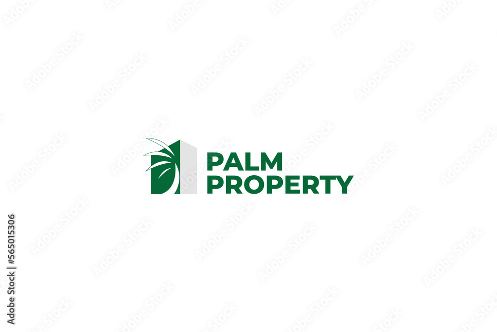 Palm logo for property business, Palm logo illustration, Palm tree logo template