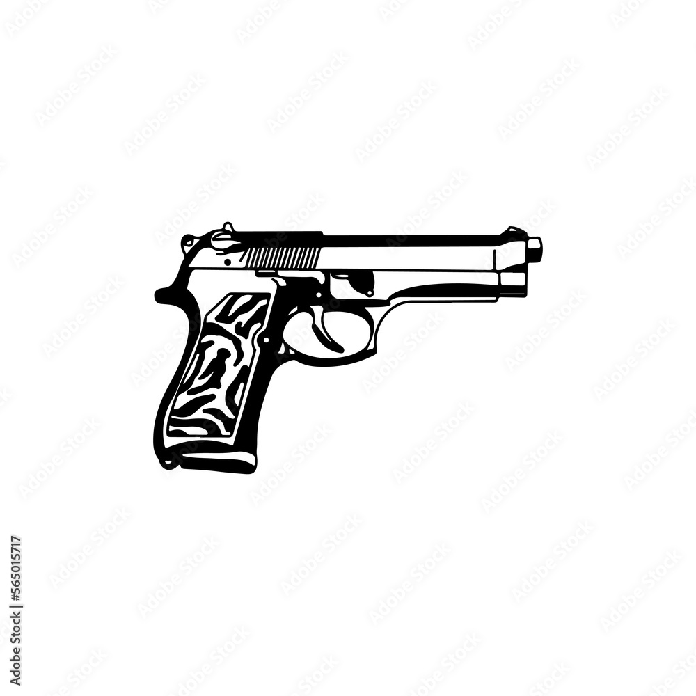 handgun vector illustration with concept