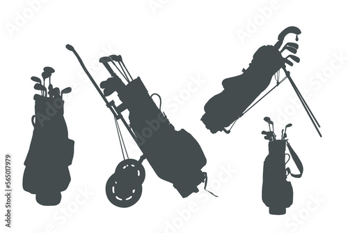 Golf bag silhouettes, Golf club and golf bag silhouettes photo