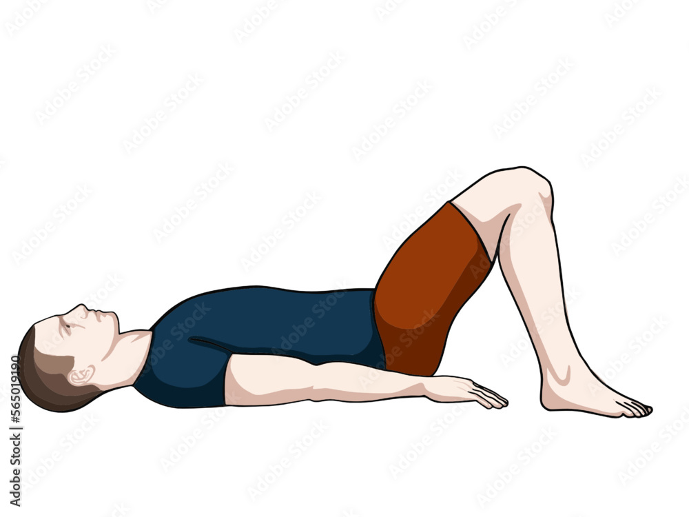 Exercise poses vector illustration for back pain (spine joint). Exercise 6 Exercise poses vector illustration for back pain (spine joint). Exercise 6
