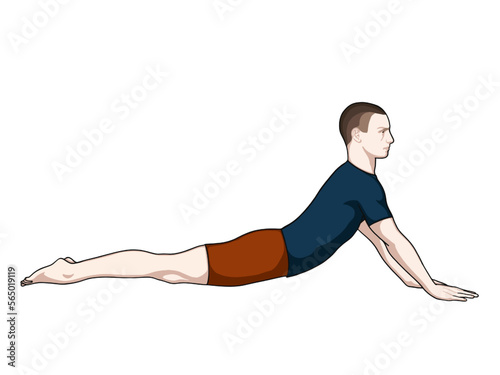 Exercise poses vector illustration for back pain (spine joint). Exercise 2