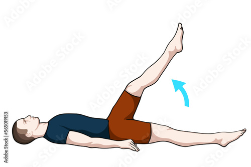 Exercise poses vector illustration for back pain (spine joint). Exercise 7