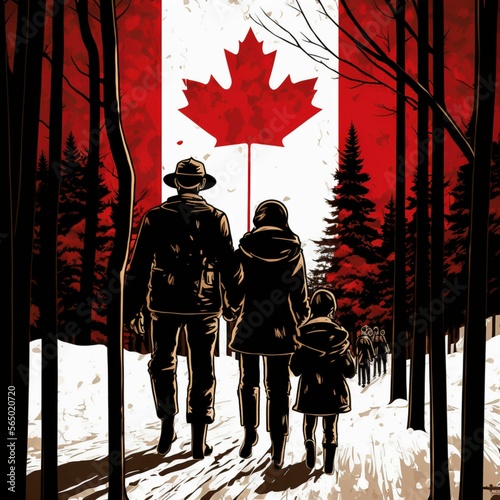National Canada Family Day Event background created with generative AI technology
