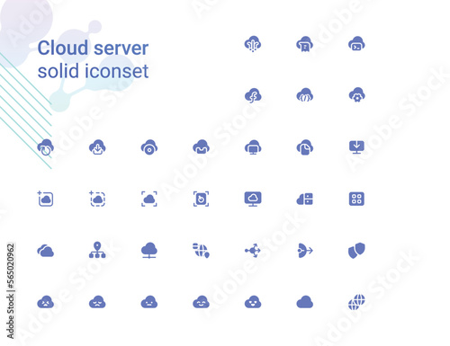 Cloud server gliph icons