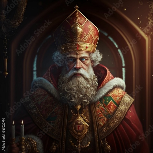 Saint Nicholas Day background created with generative AI technology