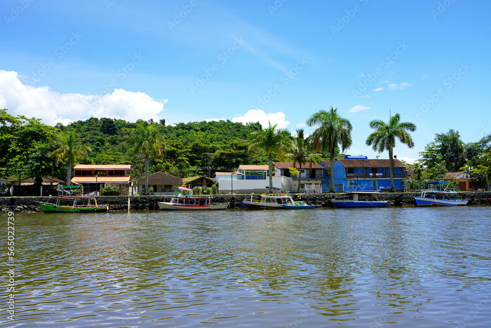 Embankment with boats of historical center of Paraty, Rio de Janeiro, Brazil Embankment with boats of historical center of Paraty, Rio de Janeiro, Brazil