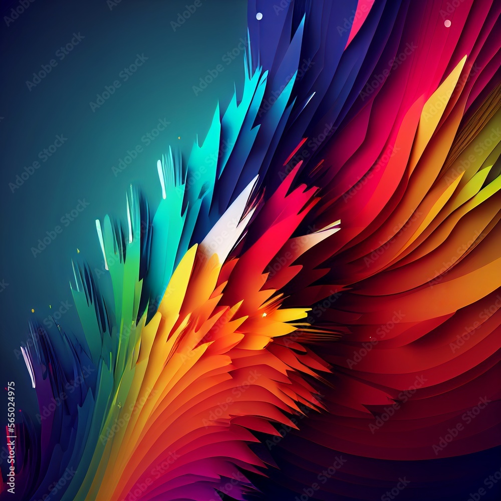 Obraz premium Bright rainbow background, template, voluminous. Generative AI