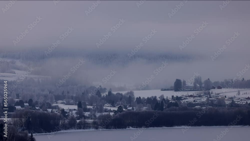 Time lapse fog and forest - winter Norway Time lapse fog and forest - winter Norway