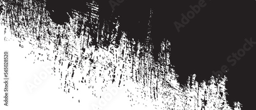 Black brush background. Black ink splash on backdrop. Brush stroke background for wallpaper, paint splatter template, dirt banner, watercolor design, dirty texture. Trendy brush background, vector