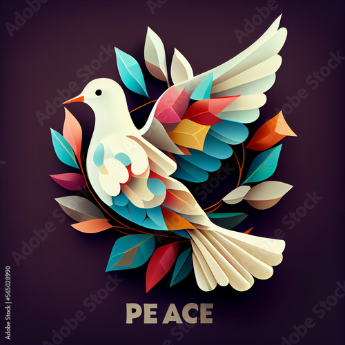 dove of peace cartoon style created with generative ai
