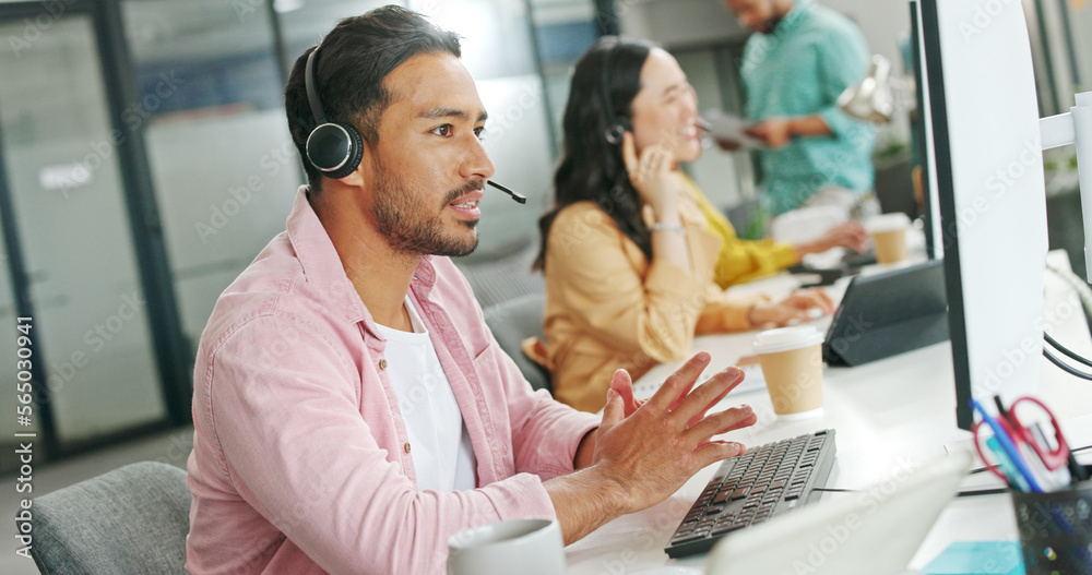 CRM, customer service or consultant business man with life insurance telemarketing, help or communication. Tech sales advisor, call center or employee for contact us, consulting or customer support CRM, customer service or consultant business man with life insurance telemarketing, help or communication. Tech sales advisor, call center or employee for contact us, consulting or customer support