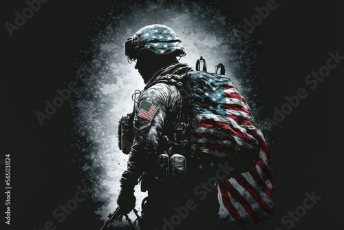 American Flag Soldier An Icon of Sacrifice Generative AI photo