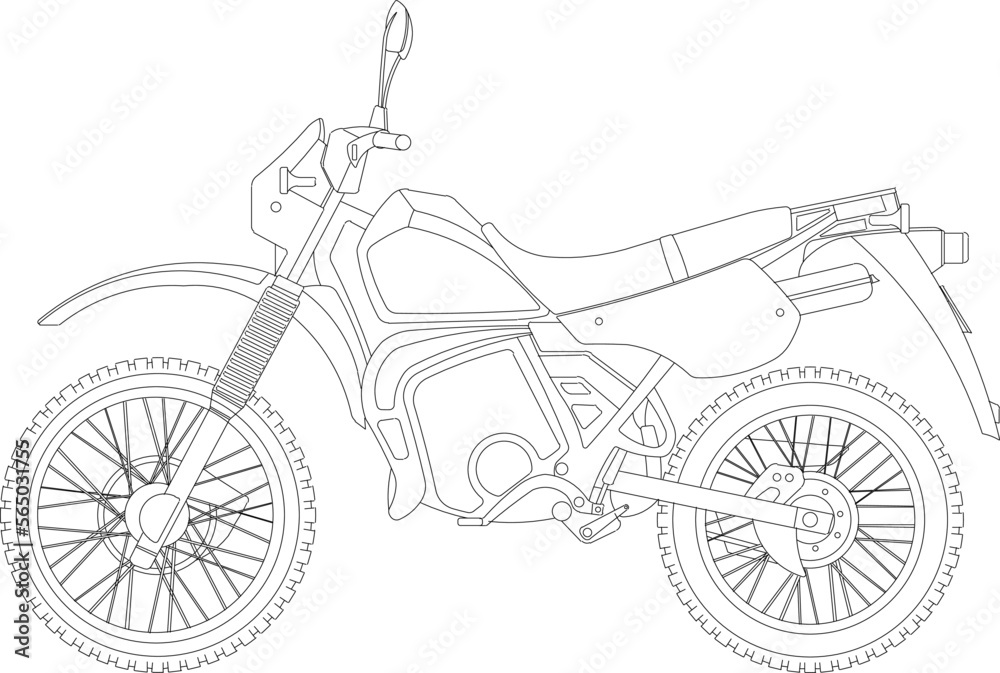Vector illustration sketch of a dirt bike for adventure