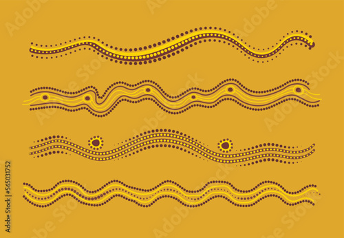 Dot art border design set - Illustration