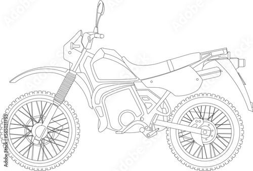 Vector illustration sketch of a dirt bike for adventure