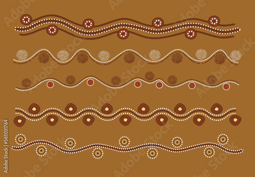 Set of dots design borders - Vector Illustration