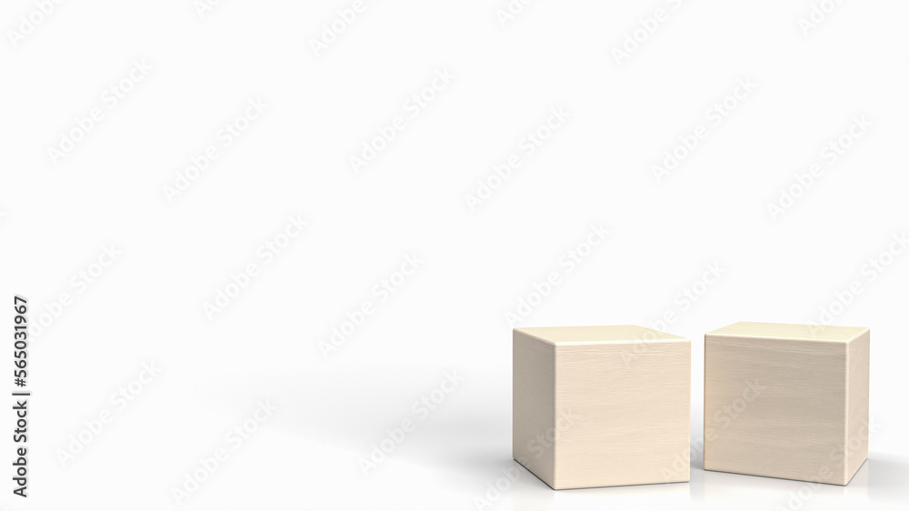 The blank wood cube for background concept 3d rendering The blank wood cube for background concept 3d rendering