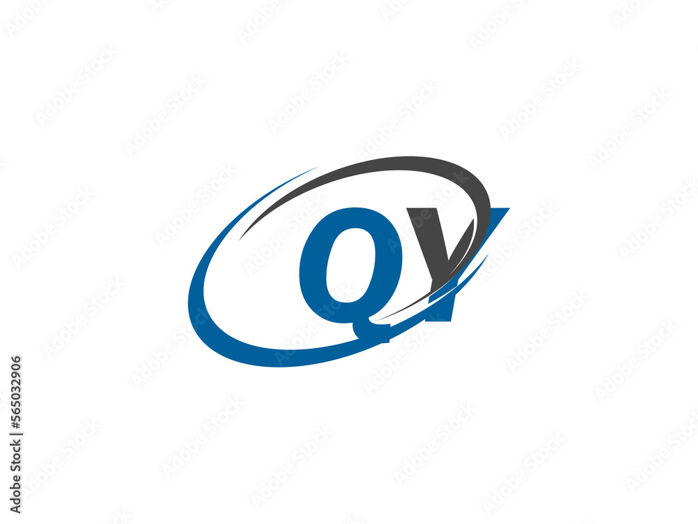 QY letter creative modern elegant swoosh logo design