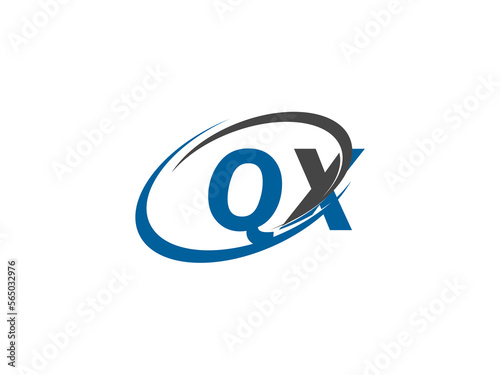 QX letter creative modern elegant swoosh logo design