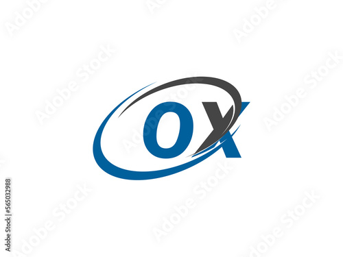 OX letter creative modern elegant swoosh logo design