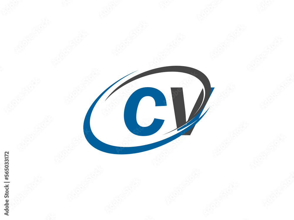 CV letter creative modern elegant swoosh logo design CV letter creative modern elegant swoosh logo design