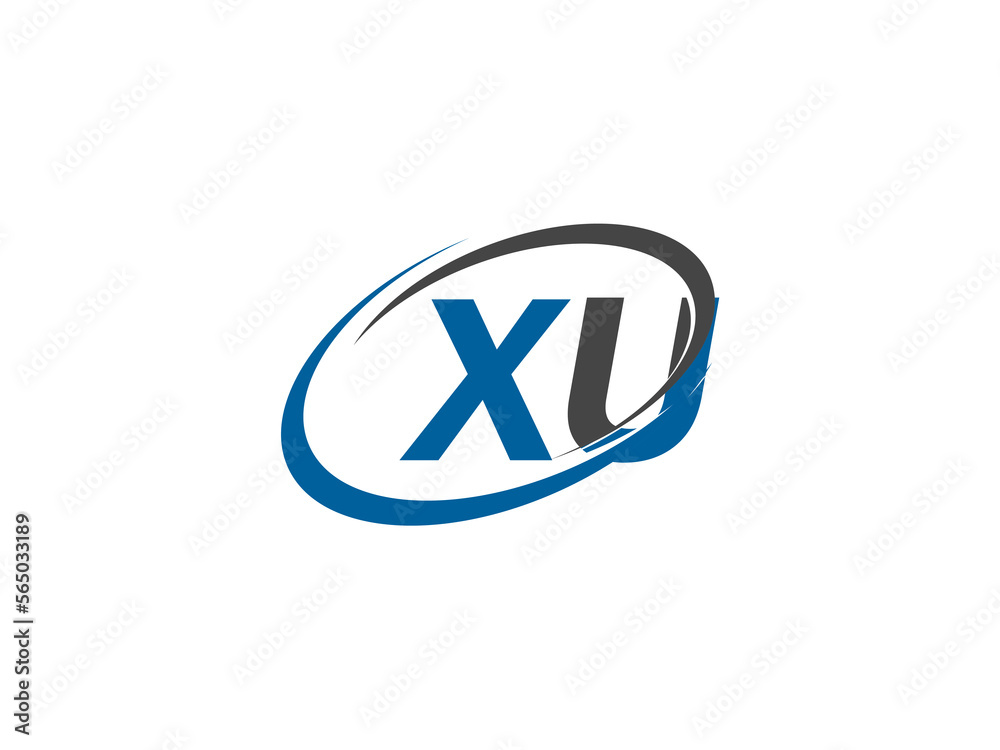 XU letter creative modern elegant swoosh logo design XU letter creative modern elegant swoosh logo design