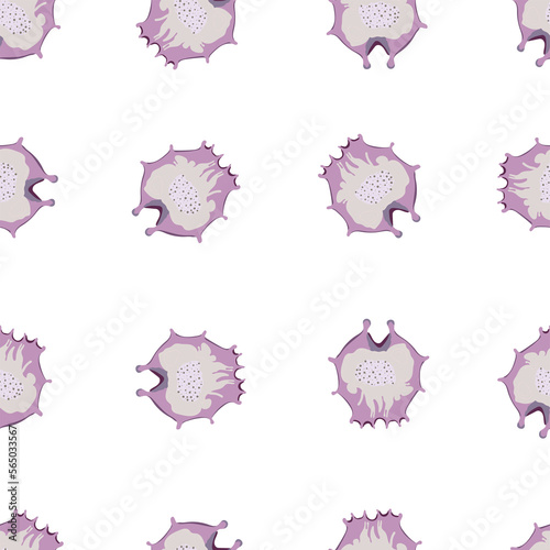 Plankton seamless pattern. Vector illustration with small rotifer, zooplankton for fabric, textile, backdrop, wallpaper, wrapping paper with cute cartoon style. PNG photo
