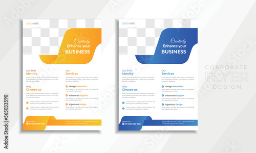 Flyer design. Business brochure template. Annual report cover. Booklet for education, advertisement, presentation, magazine page. a4 size vector illustration.