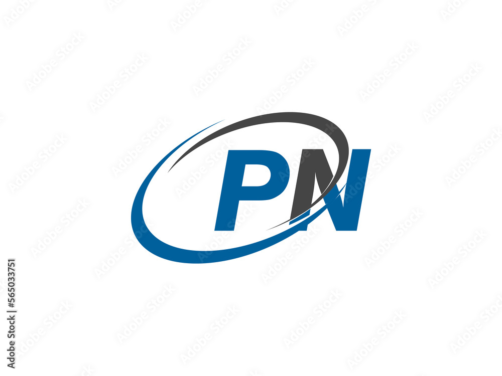 Fototapeta premium PN letter creative modern elegant swoosh logo design