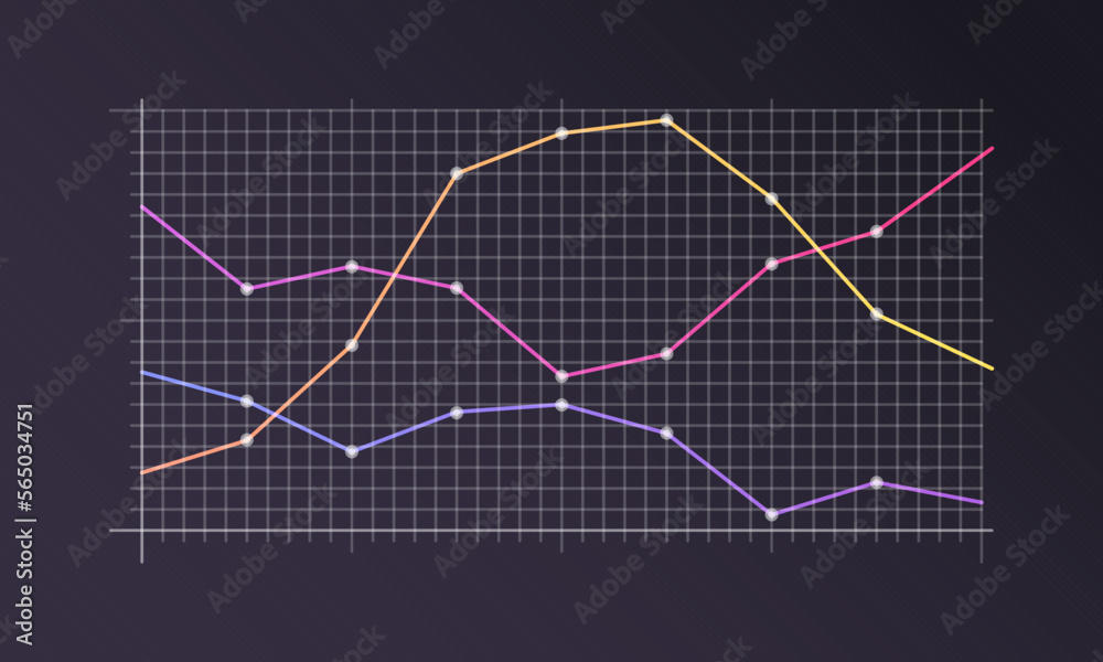 Abstract financial chart with uptrend line graph and numbers in stock market on gradient white color background. Trend lines, columns, market economy information background. Vector illustration Abstract financial chart with uptrend line graph and numbers in stock market on gradient white color background. Trend lines, columns, market economy information background. Vector illustration