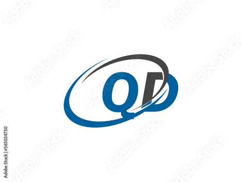 QD letter creative modern elegant swoosh logo design