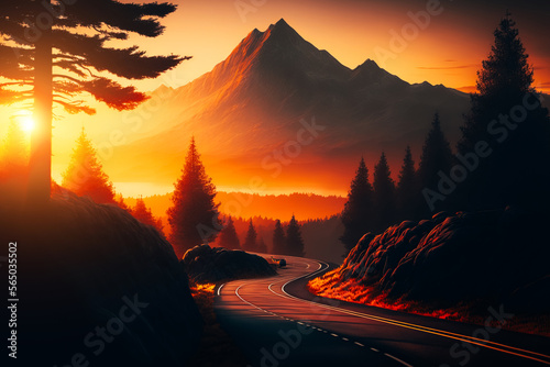 A picturesque image of a winding mountain road