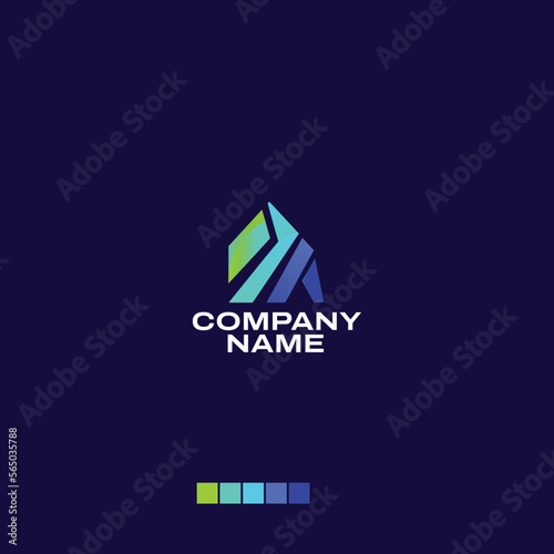 Abstract a letter with hexagon shape 