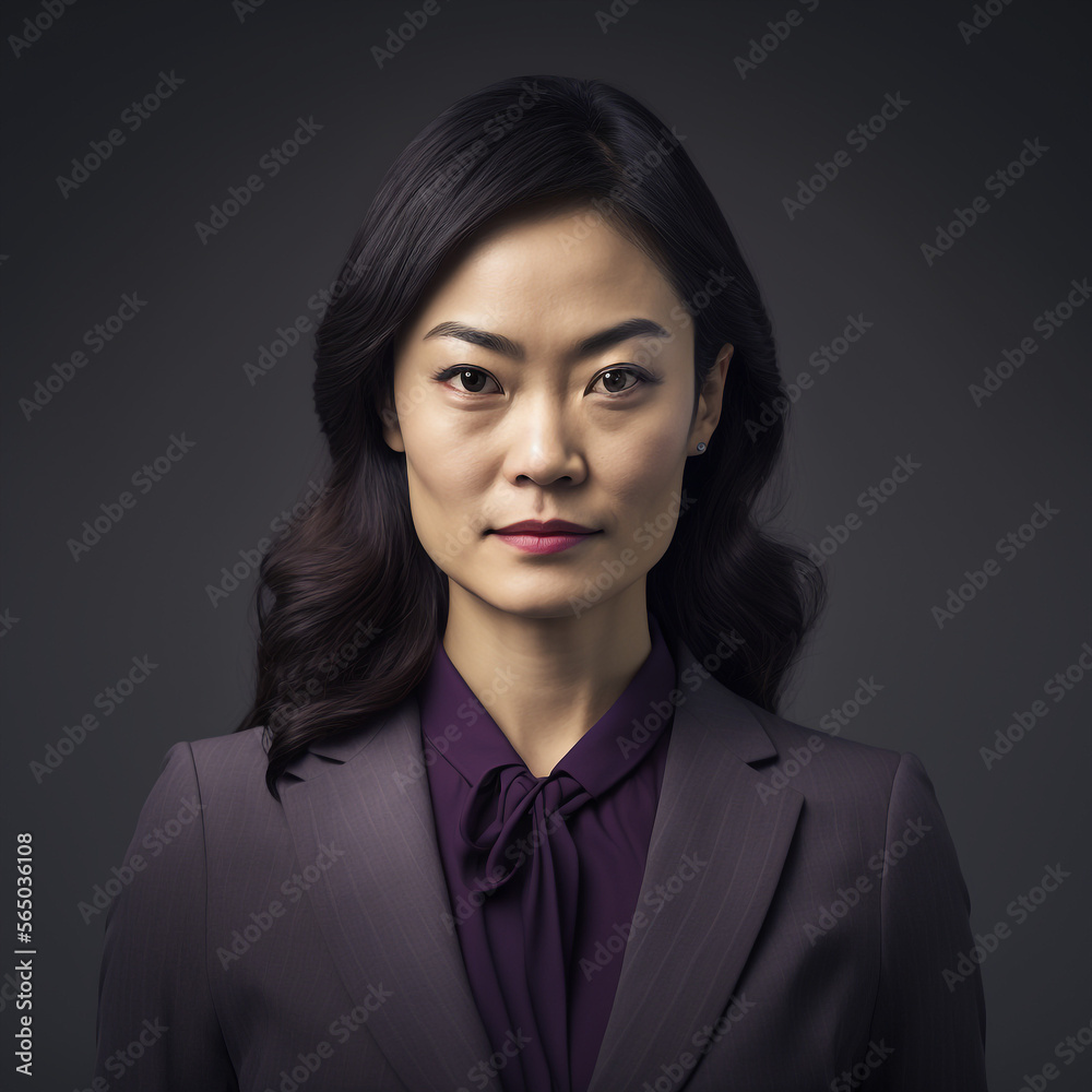 Generative ai asiatic businesswoman posing isolated background Generative ai asiatic businesswoman posing isolated background