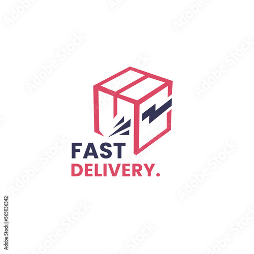 Package Box. Fast Delivery Logo Template Design